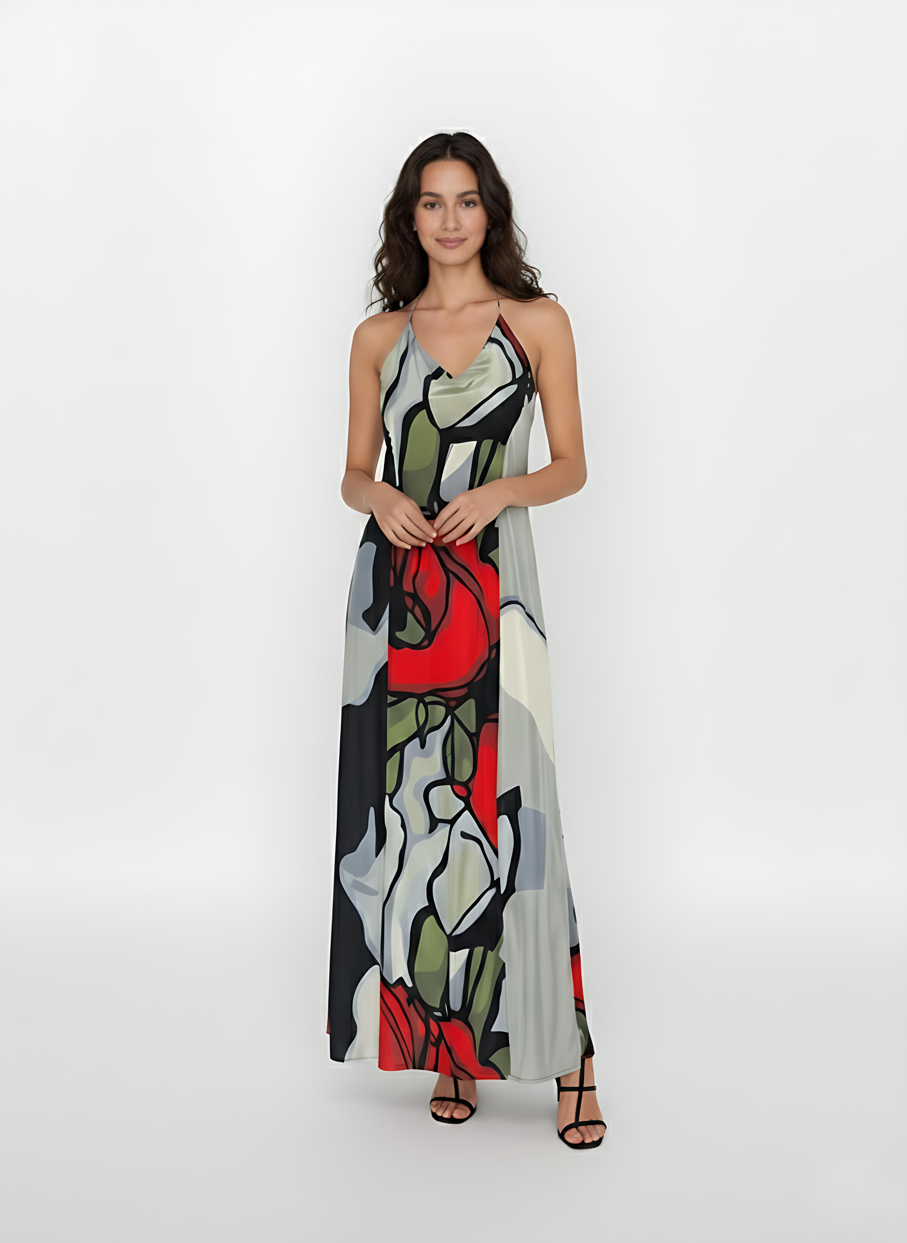 Bold Red Halter Dress