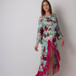 Mid-step dynamic pose with visible fringe detailing and soft flow of fabric, perfect for highlighting movement of the dress.