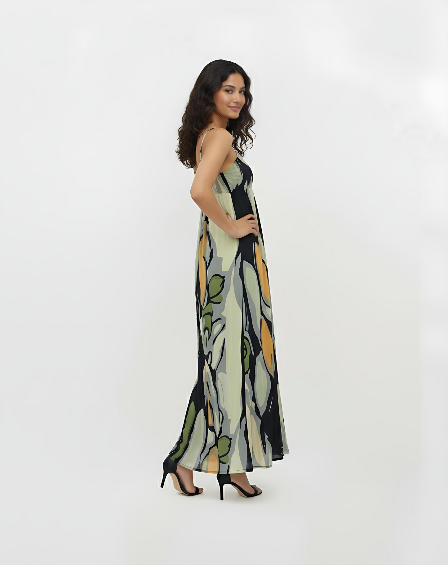 Amber Leaf Crepe Dress