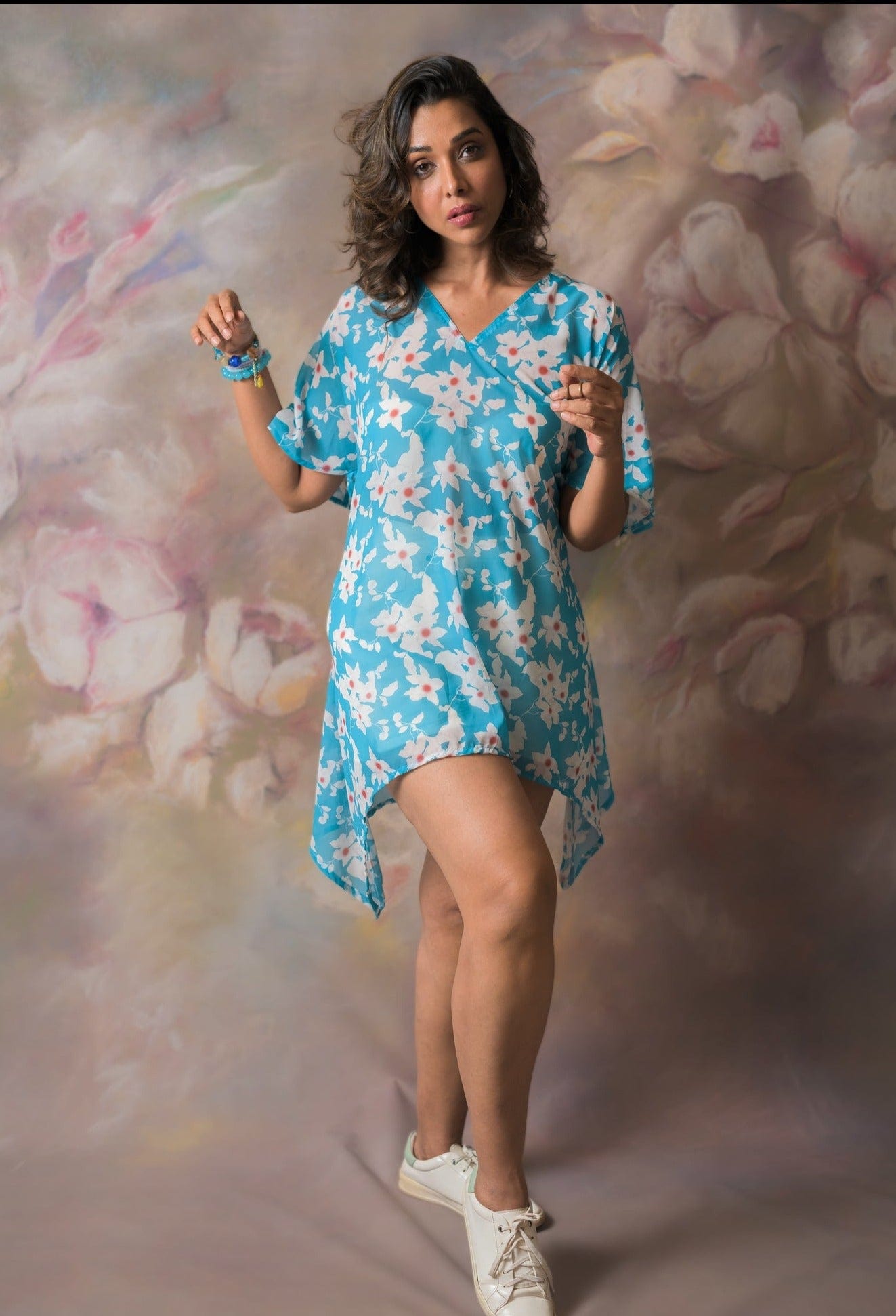 Blue Floral Vacation Dress
