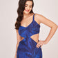 Silk midi dress featuring side cut-out detailing and a refined silhouette