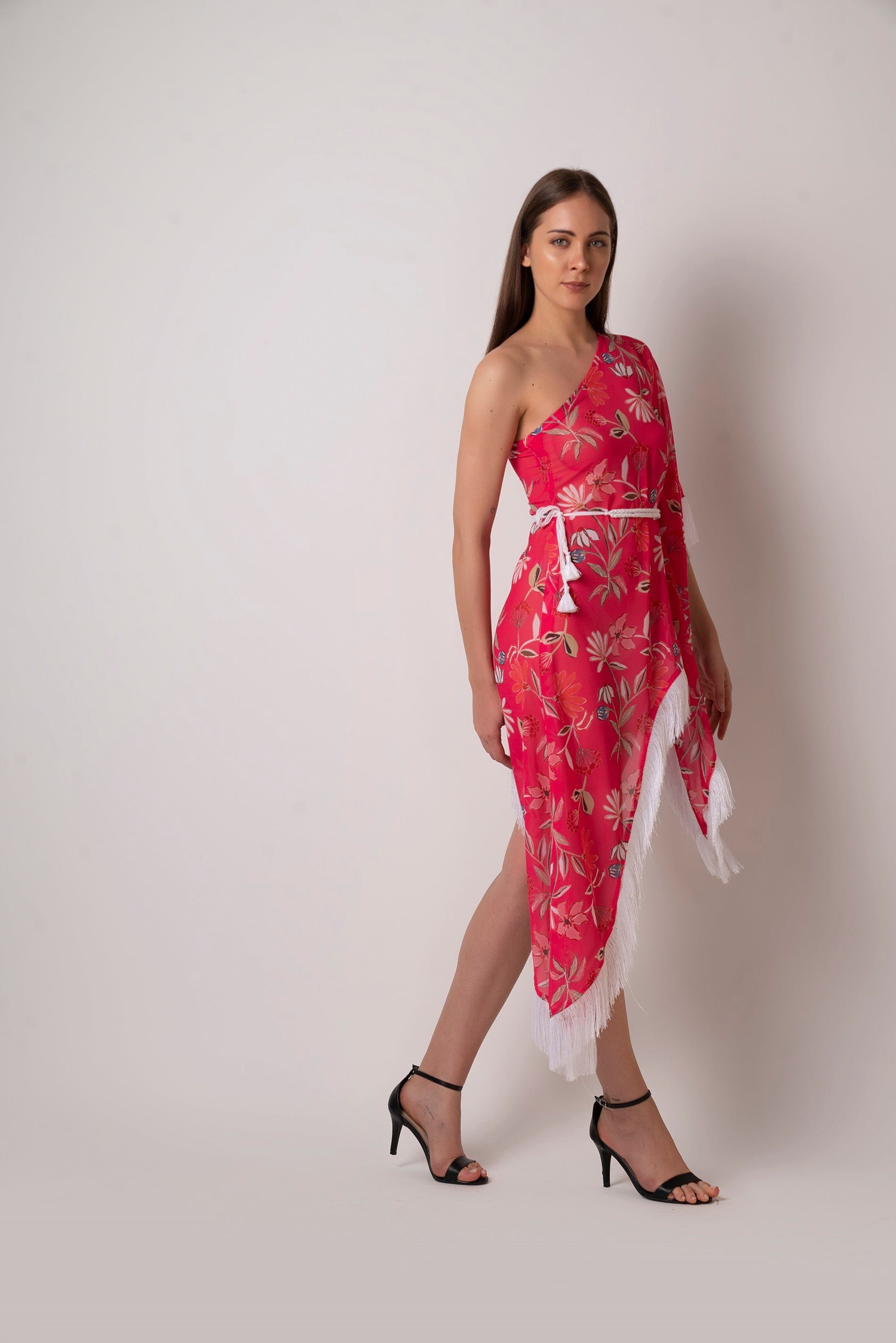 One Shoulder Kaftan Dress