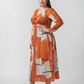 Plus size cotton satin midi dress with a smooth, non-clingy drape that falls comfortably over curves with ease