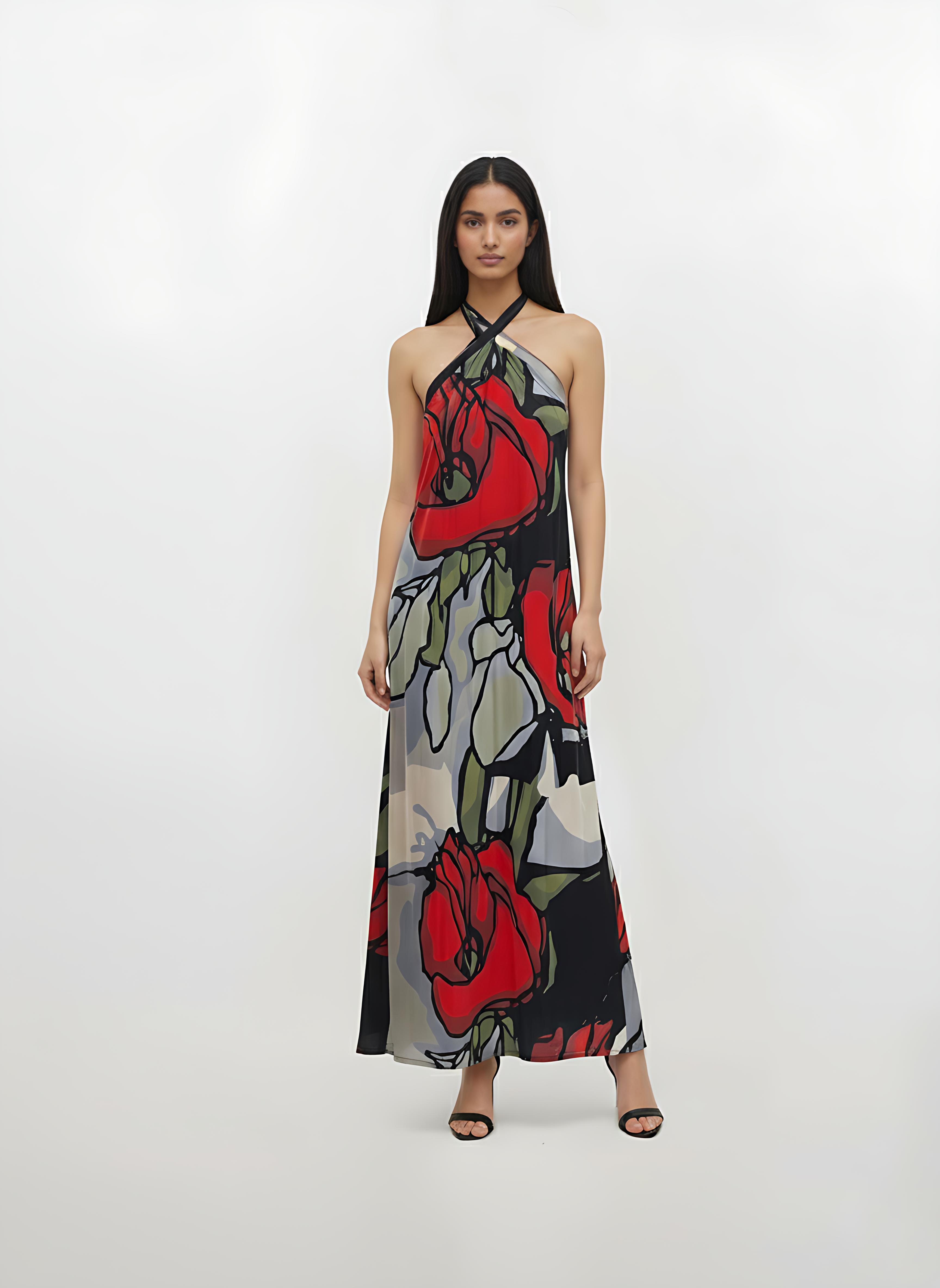 Crimson Bloom Dress