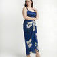 Curve fit crepe co-ord set with a structured crop top and high-waist wrap skirt for a flattering shape