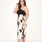 Curve fit silk dress with a one-strap neckline for a structured and flattering look