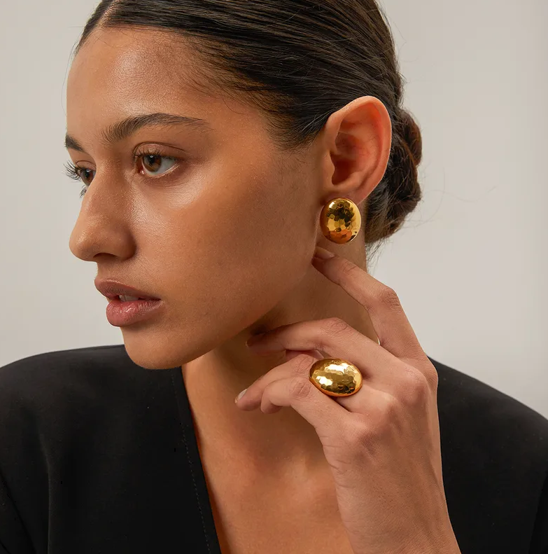 Oval Stud Earrings