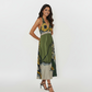 Verdant Bloom Halter Dress