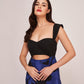 Purple and black abstract floral long crepe dress with a sweetheart neckline, suitable for formal events and evening gatherings