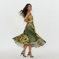 Verdant Bloom Halter Dress
