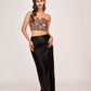 Faux leather co-ord set with an off-shoulder tube top, ideal for upscale nights out and evening gatherings