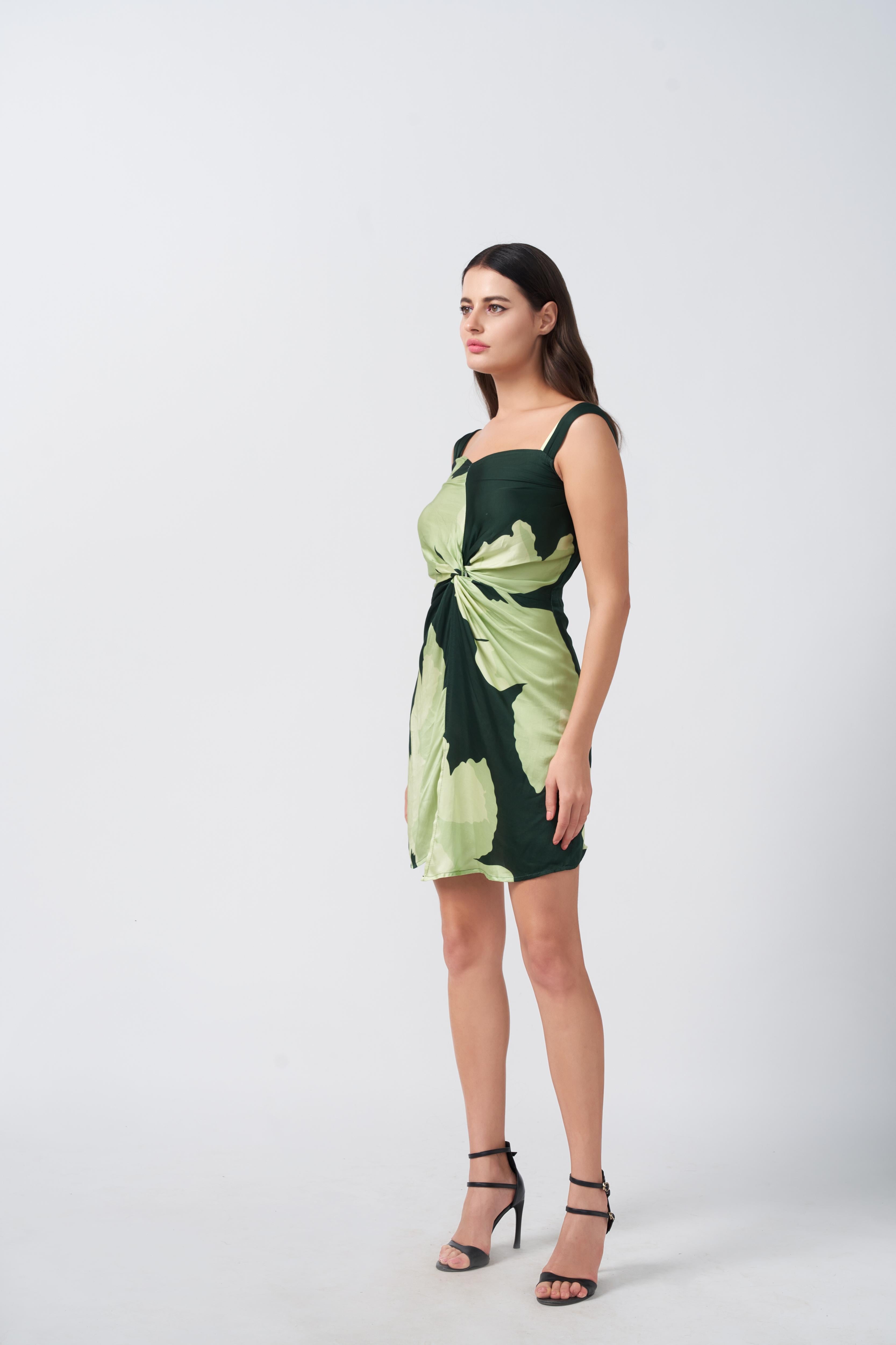 Verdant Knot Mini Dress