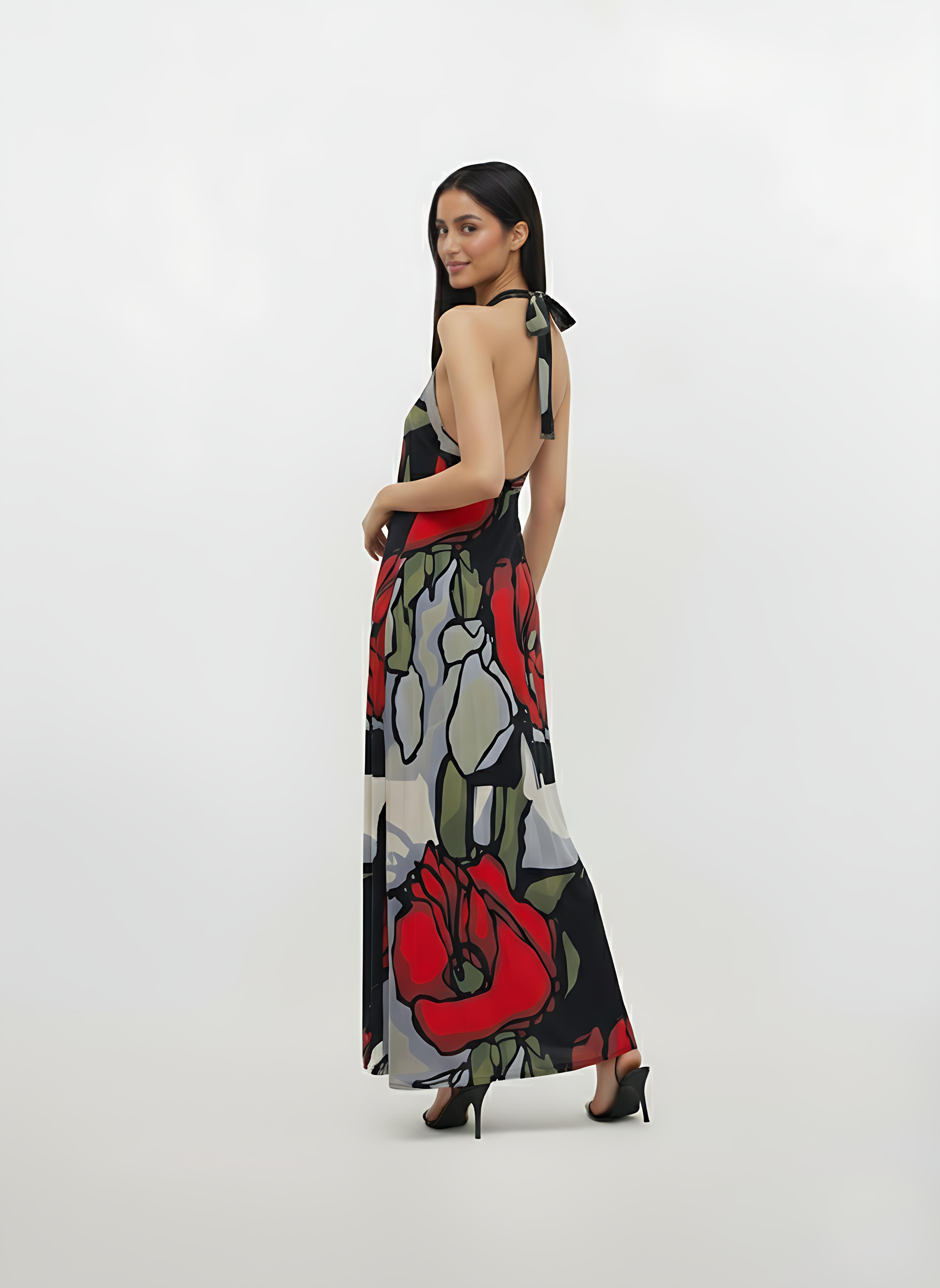 Crimson Bloom Dress