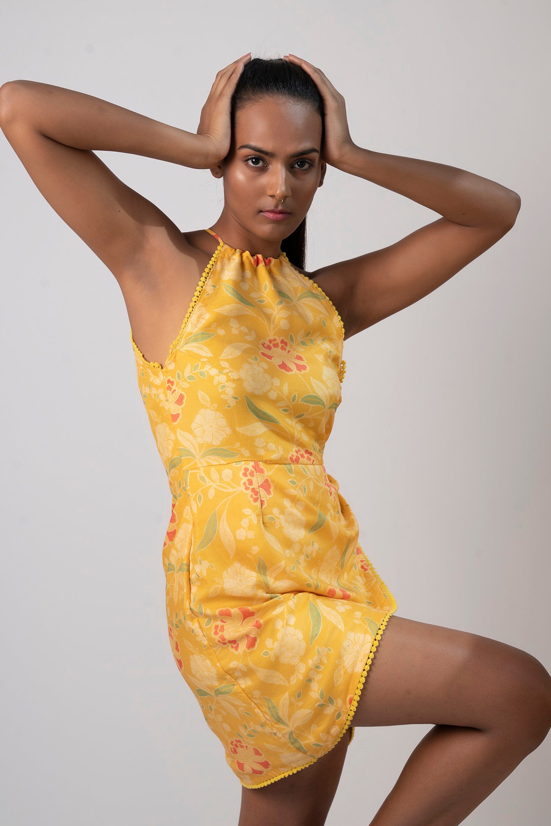 Floral Yellow Tulip Dress