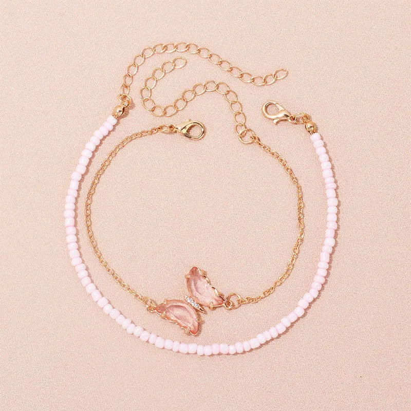 Butterfly Beaded Anklet