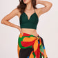 Adjustable side-knot tie detail at the waist on smooth, lightweight fabric for a comfortable and customized fit.