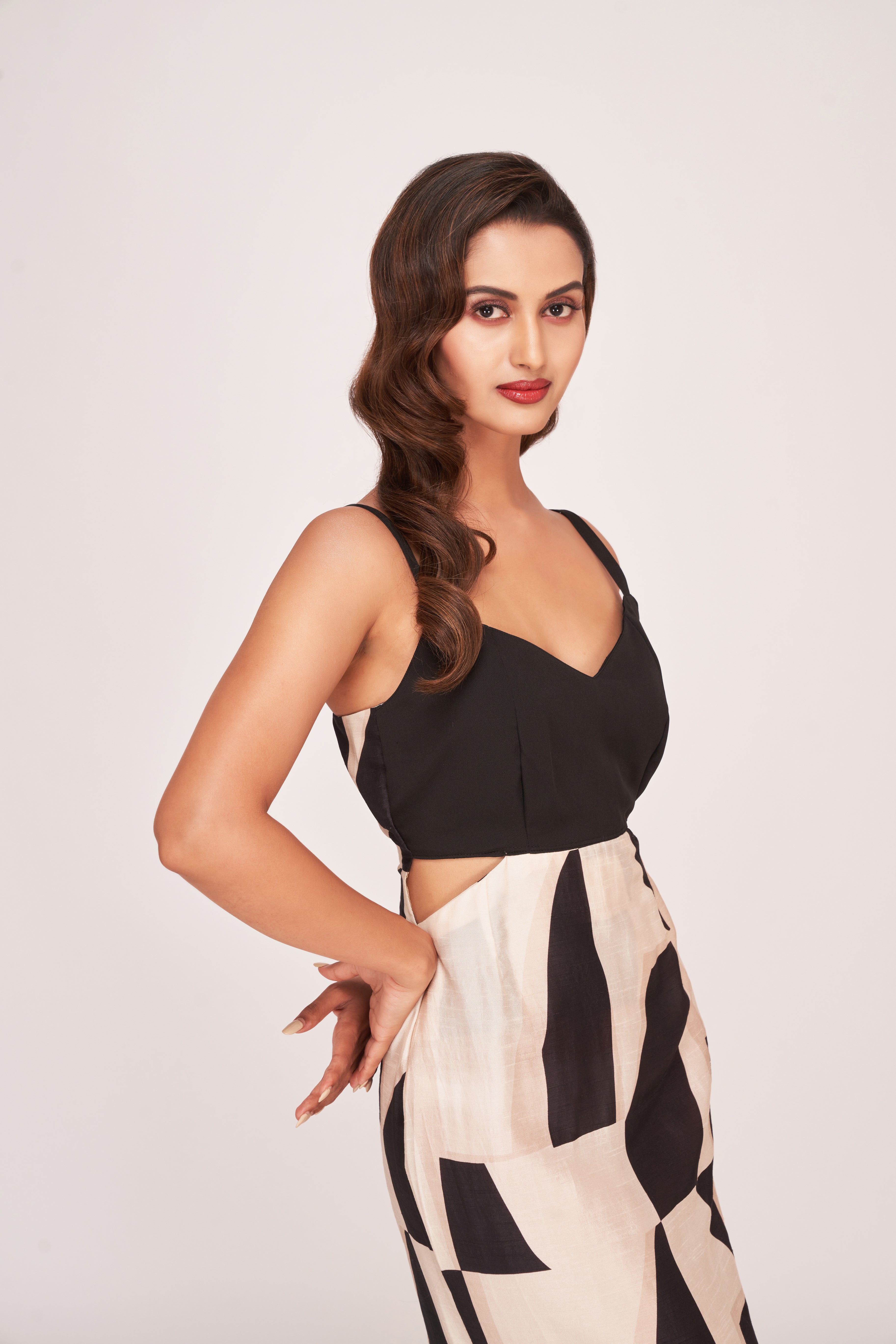 Infinite Chic Noir Satin Dress