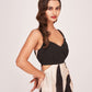 Luxurious silk midi dress with an abstract digital print and smooth finish