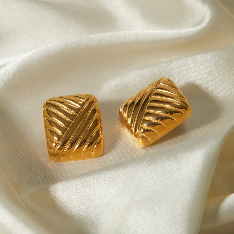 Sculpted Geometric Stud Earrings