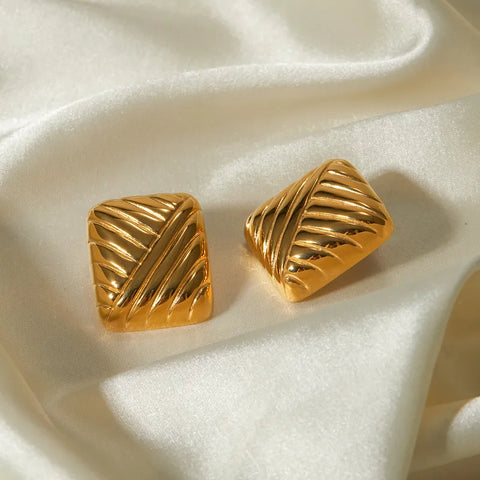 Sculpted Geometric Stud Earrings