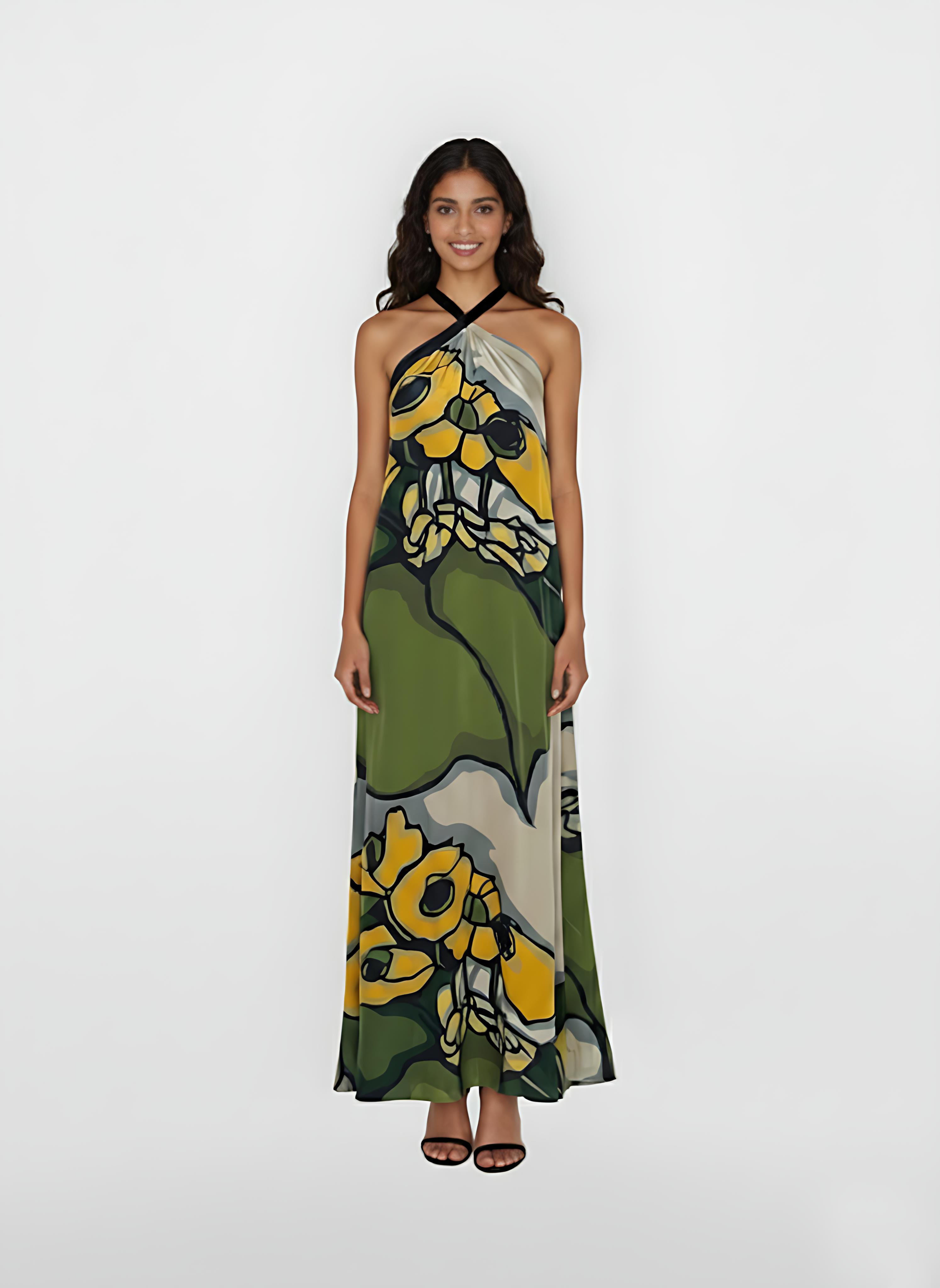 Wild Bloom Halter Gown