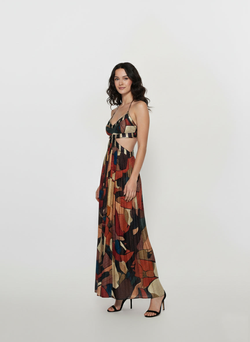 Bohemian Mosaic Maxi Dress