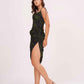 Lightweight muslin fabric dress with a flowy drape, perfect for summer evenings, dinner dates, or vacation wear.