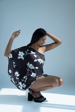 Floral Black Vacation Dress