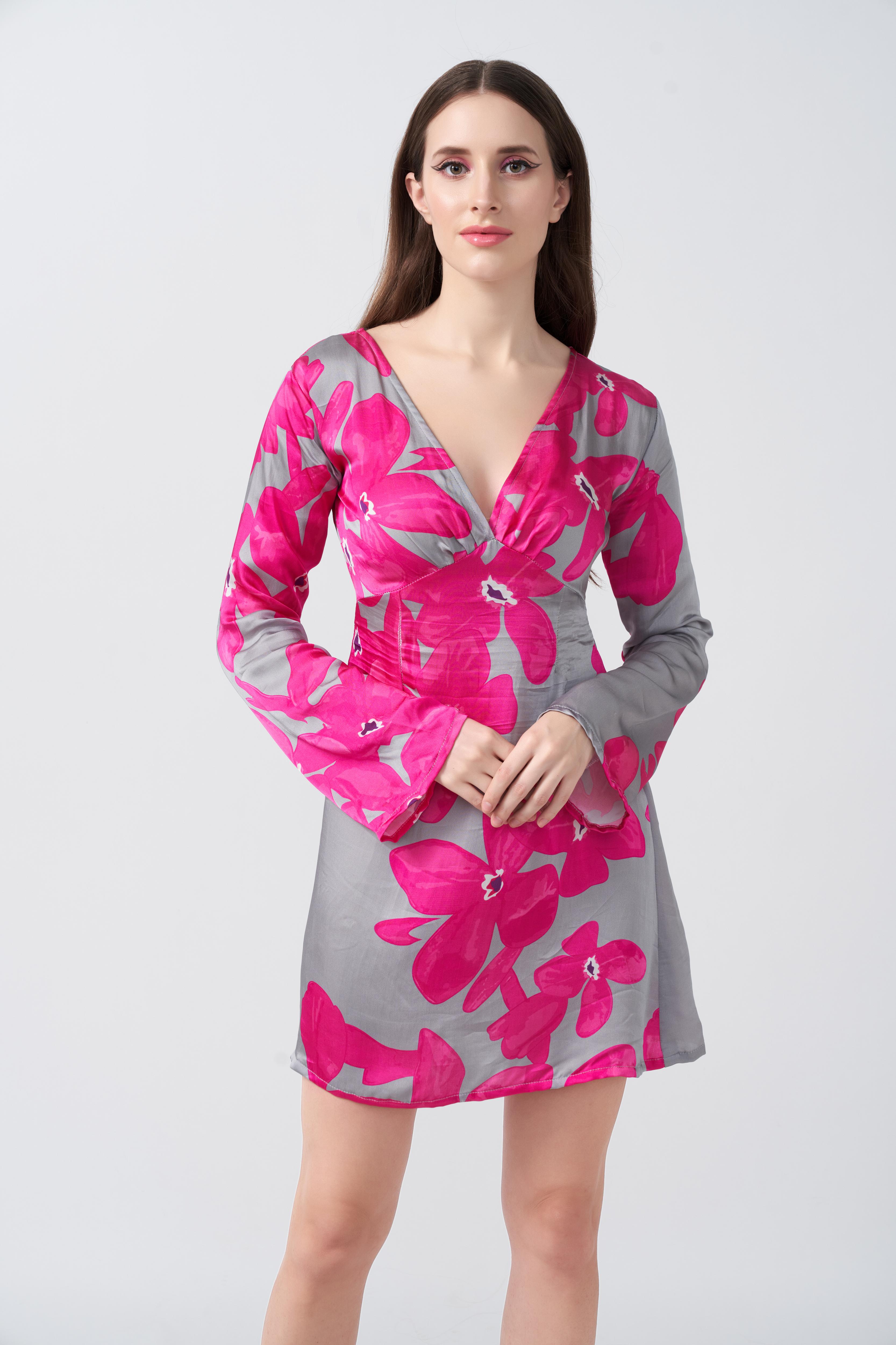 Silk Serenity Floral Dress
