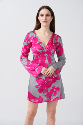 Silk Serenity Floral Dress