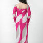 Plus size chinon dress with a smooth silhouette that falls comfortably along the body