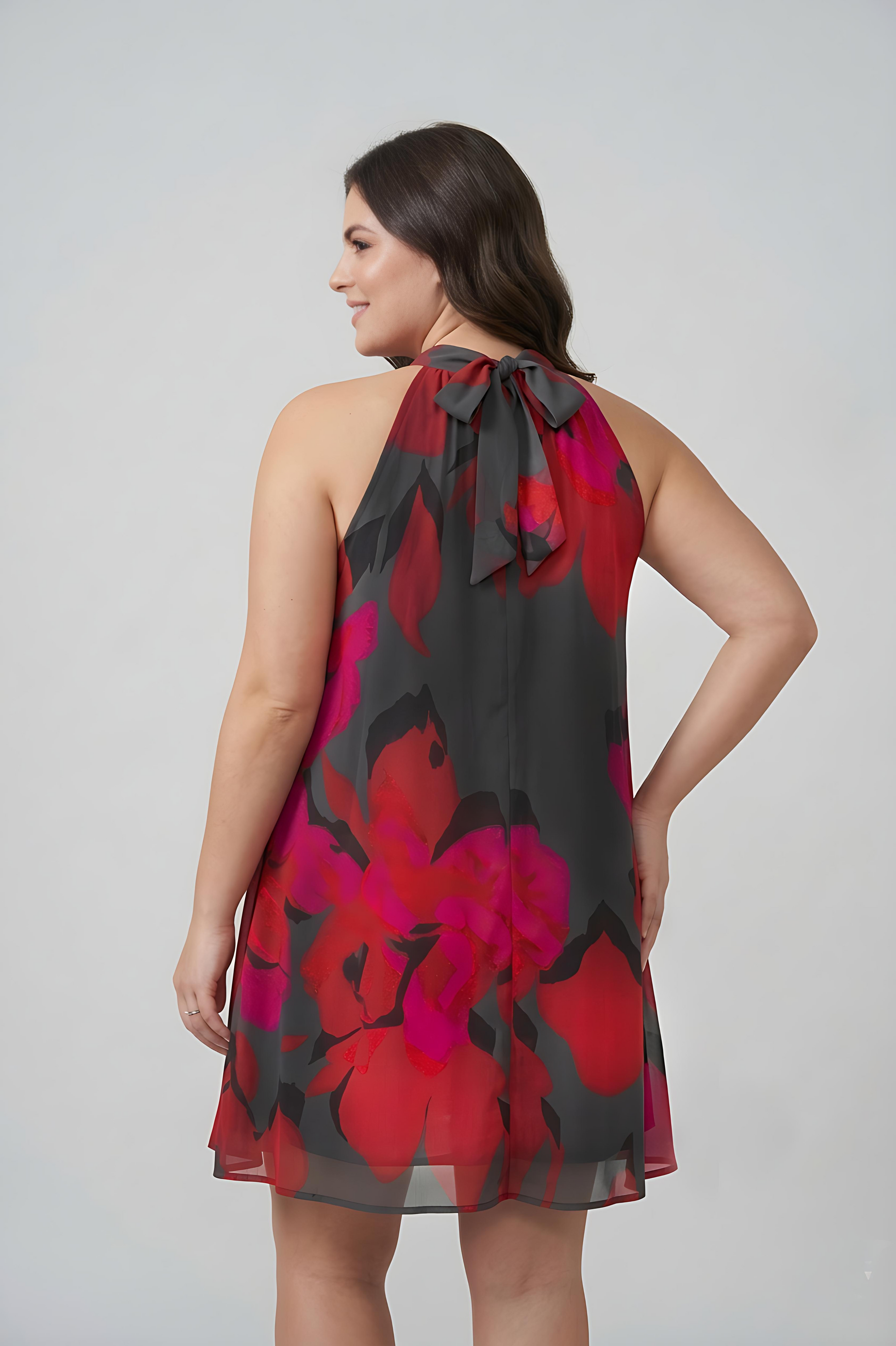 Plus size chinon dress with a lightweight, non-clingy silhouette that allows easy movement and all-day comfort