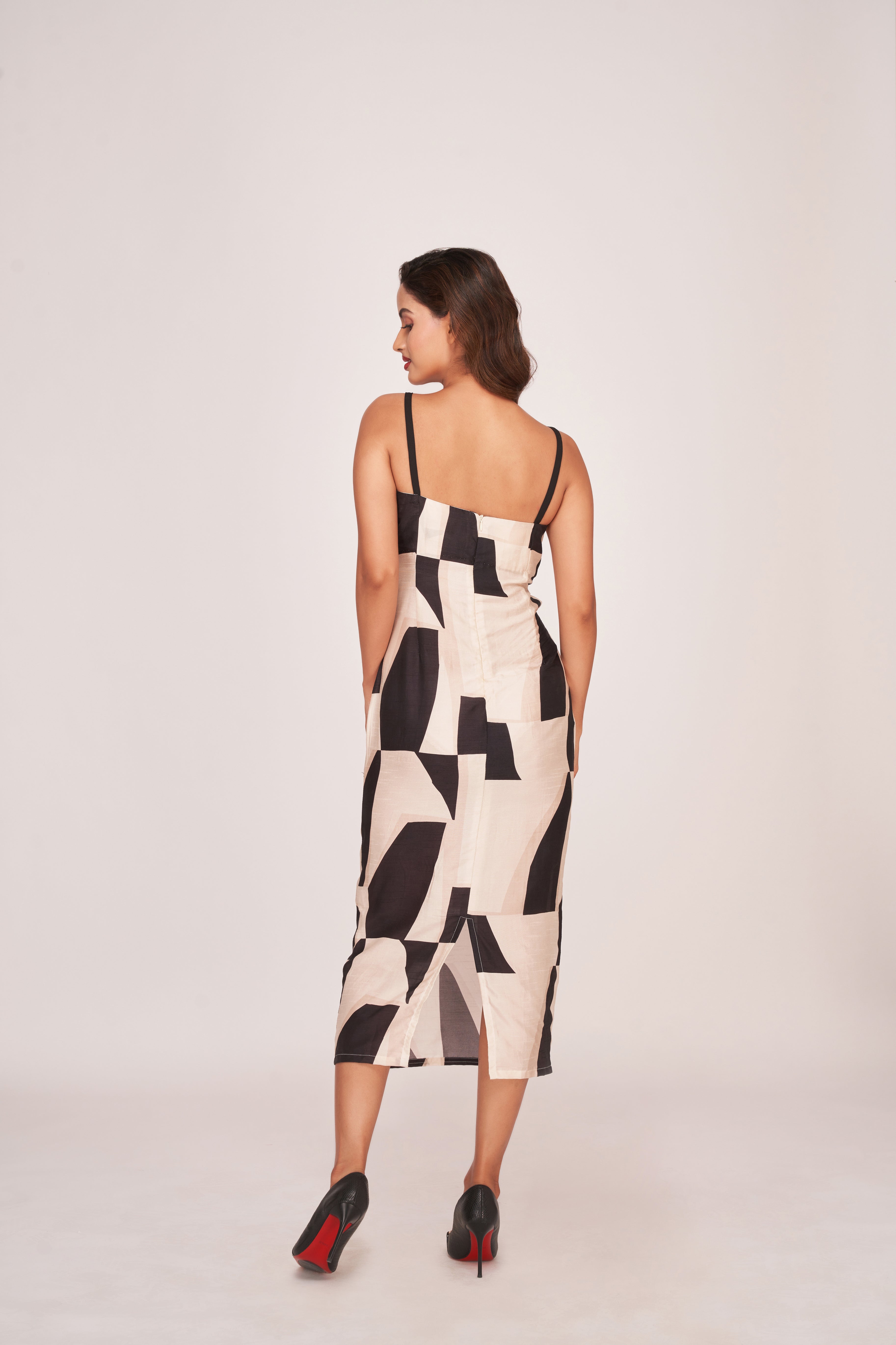 Infinite Chic Noir Satin Dress
