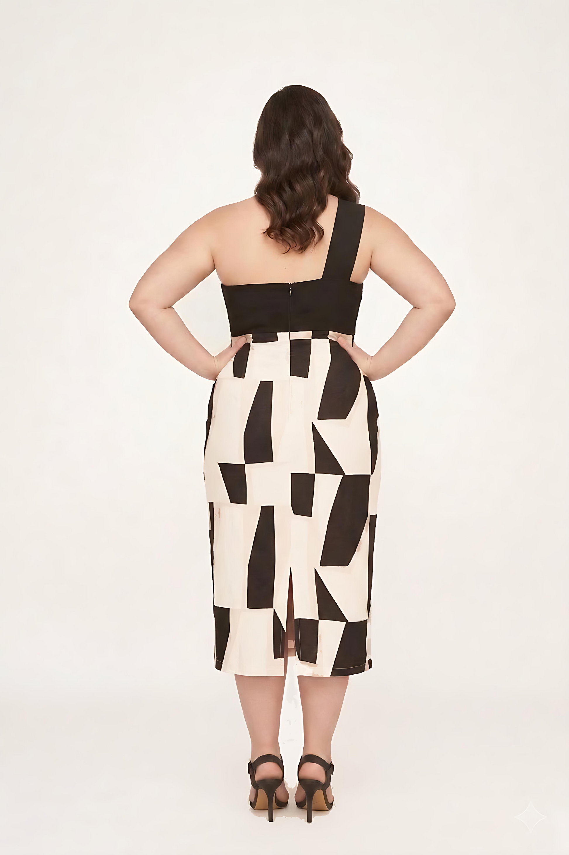 Plus size silk dress with a smooth, fluid silhouette that feels light and comfortable on the body