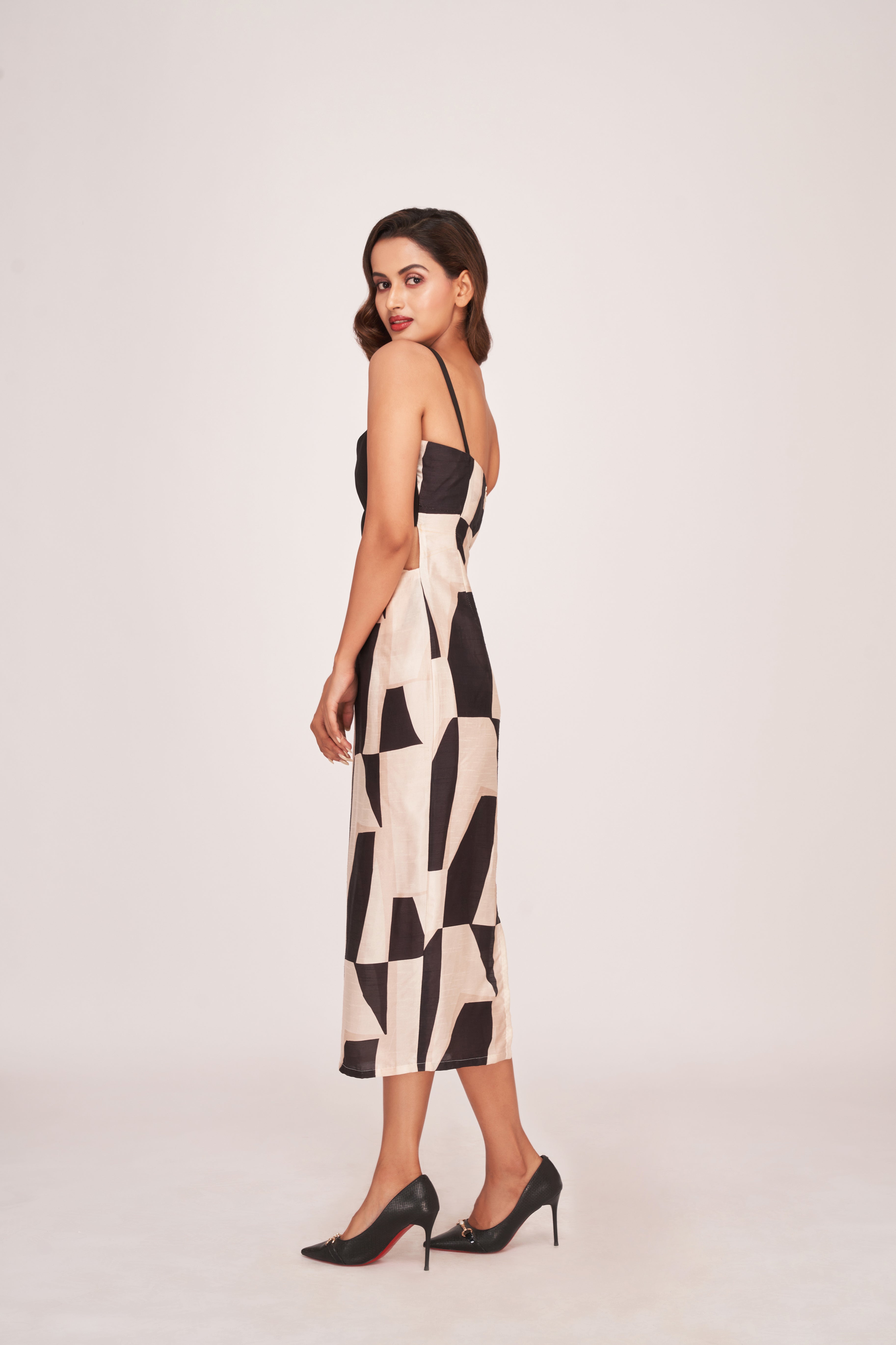 Infinite Chic Noir Satin Dress