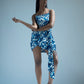 Lightweight cotton midi dress with wrap pleats and an uneven hem for fluid movement