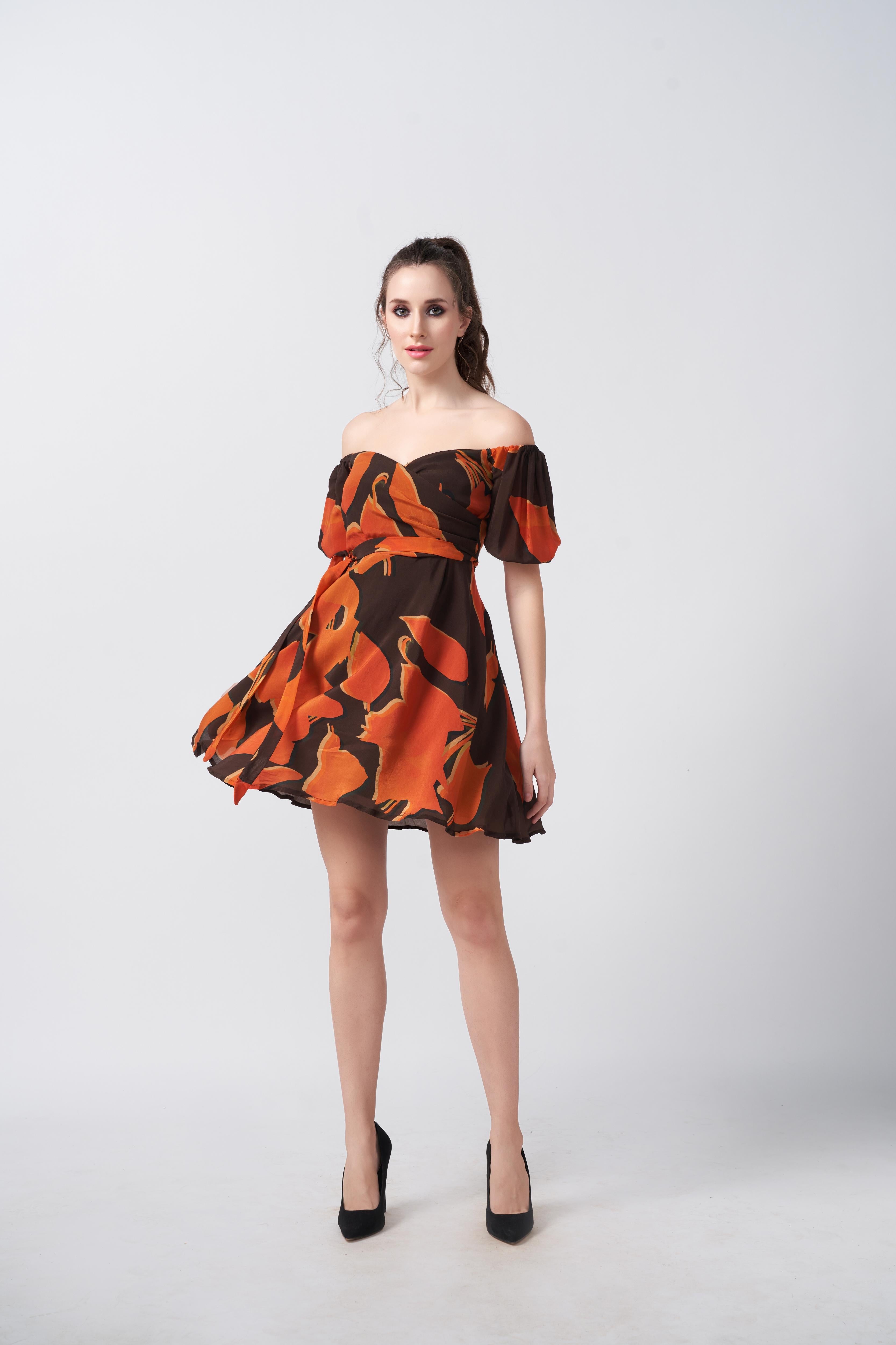 Sunset Romance Crepe Dress