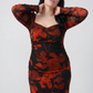 XL floral chinon ankle-length dress, perfect for parties, celebrations, and special occasions