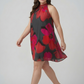 XL floral chinon knee-length dress, perfect for parties, vacations, and evening plans
