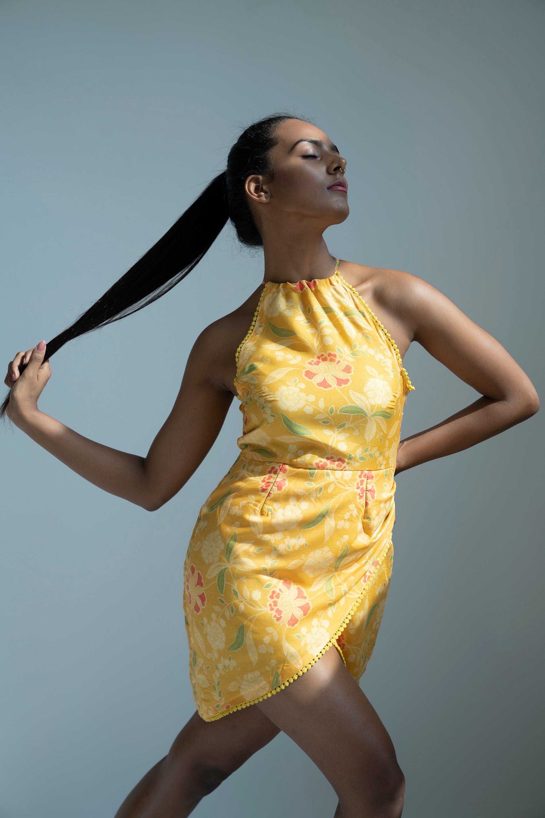 Floral Yellow Tulip Dress